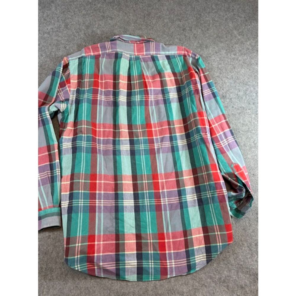 VTG 90s Ralph Lauren Blaire Button Down Shirt Mens M Plaid Mini Pony Preppy Y2K - Picture 2 of 6